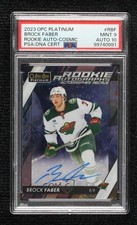 2023-24 O-Pee-Chee Platinum Rookie Cosmic 18/35 Brock Faber PSA 9 MINT Auto 0d95
