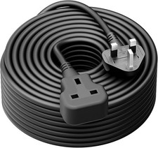 Heavy Duty Extension Lead Outdoor Cord Power Black Cable Plug Socket 13 Amp