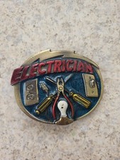 The Great American Buckle Company, Electrician Logo, Belt Buckle, Vintage, 1982