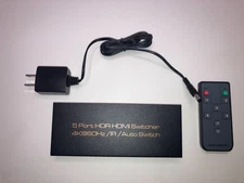 5 Port HDR HDMI Switcher HDMI 2.0 Splitter 4K@60Hz HD Video Switcher 5 in 1 Out