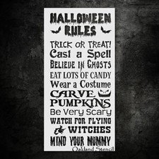 Halloween Rules Themed Wall Art Stencil for Spooky Decor - StencilAir