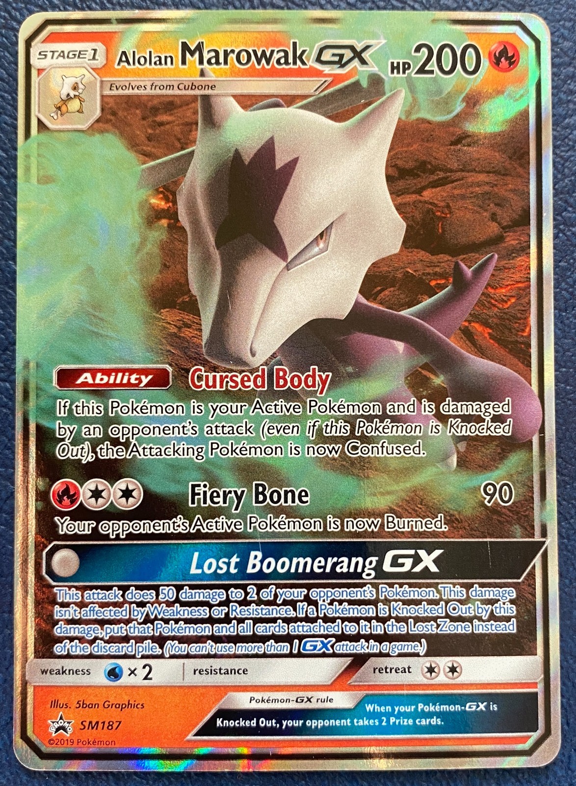 Alolan Marowak GX SM187 regular Sun and Moon Black Star Promo 2019 - MP