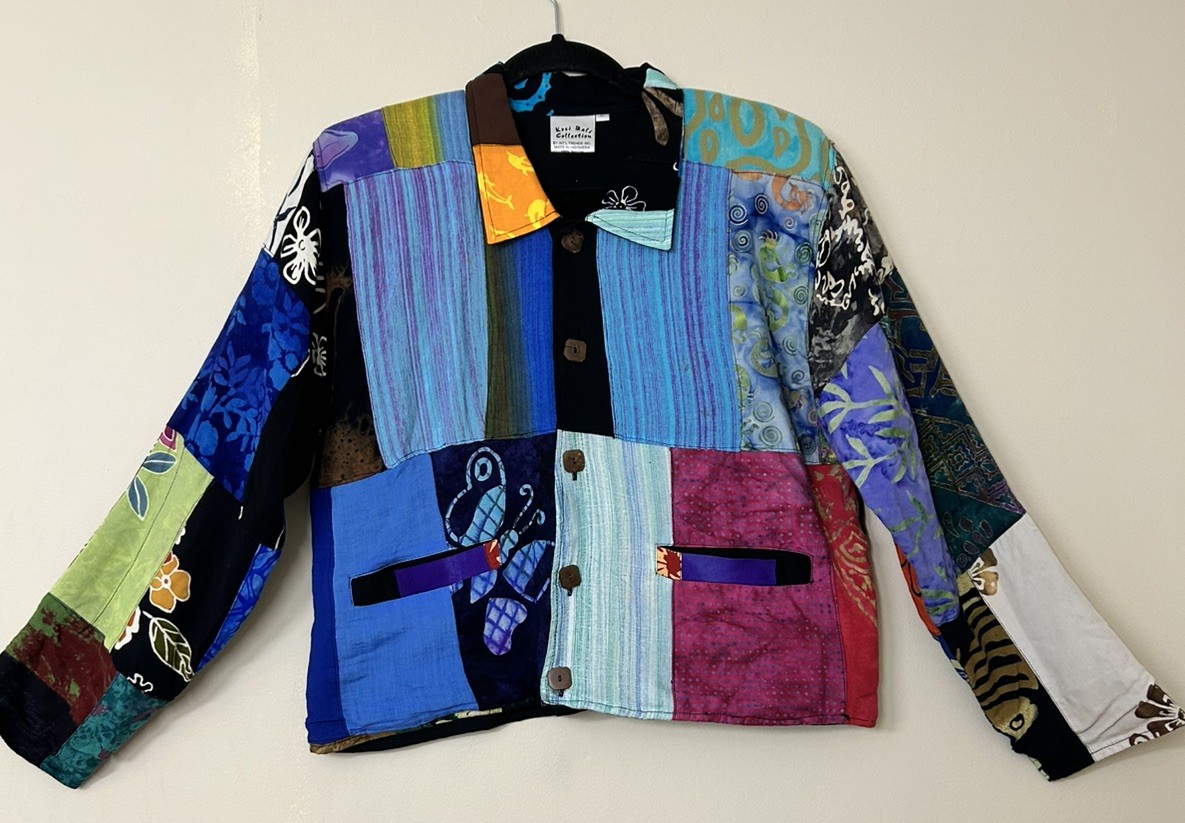 KOSI BALI COLLECTION Patchwork Batik Cropped Jack… - image 1
