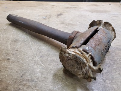 Vintage Garland No. 4 Split Head Mallet Hammer, Saco Maine, Needs New Faces