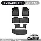 Car Floor Mats + Trunk Mat Cargo Liner TPE For Cadillac XT6 2020-2025 Bench Seat