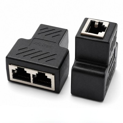 H07C RJ45 Ethernet Splitter 8P8C LAN Verteiler CAT5/CAT6, Adapter für 2 Geräte