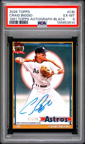 2026 Topps Series 1 Craig Biggio 1991 Topps Baseball Autographs (RAW)