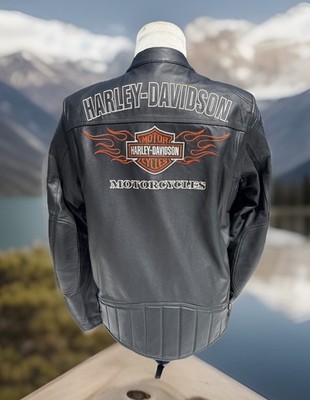 Harley Davidson Men's RIDE READY Black Leather Jacket Medium 98000
