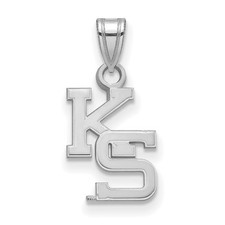 10k White Gold LogoArt Kansas State University K-S Small Pendant
