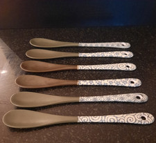 Japanese Ice Cream/Dessert Ceramic Spoons Six
