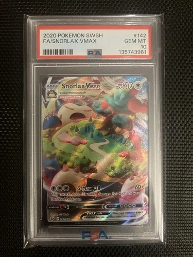 Pokemon Snorlax Vmax Sword & Shield Base 142/202 PSA 10 Gem Mint