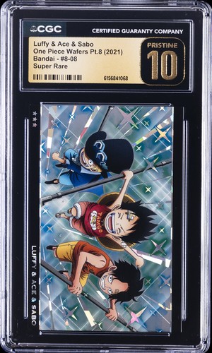 2021 ONE PIECE WAFER BANDAI PT. 8 MONKEY D. LUFFY & ACE & SABO CGC 10 PRISTINE
