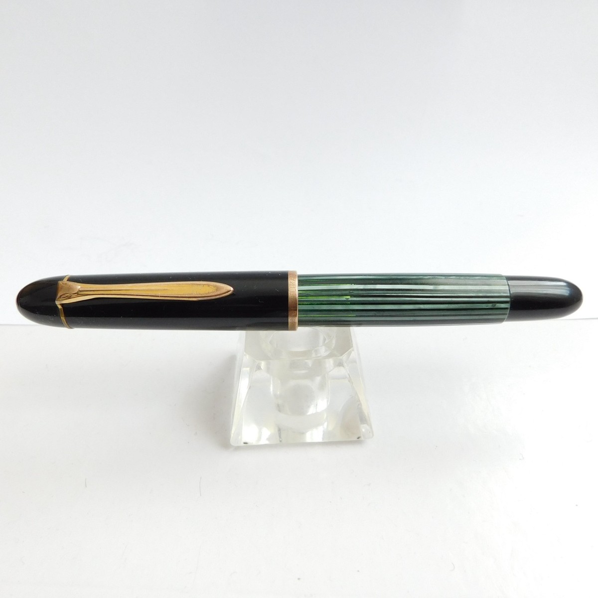 PELIKAN 140 Fountain Pen Gunther Wagner Green Striped Steel EF Nib