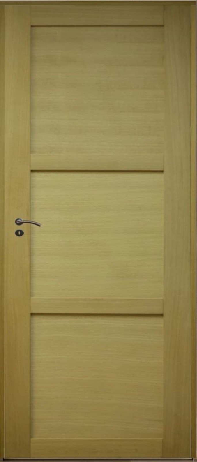 Bloc porte en bois Ayous isolant à 3 panneaux poussant droite H204 L83 pour chambre