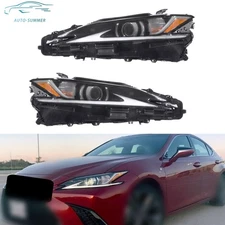 For 2019-2021 Lexus ES300H/ES350 Headlight Left+Right Black Housing w/LED DRL