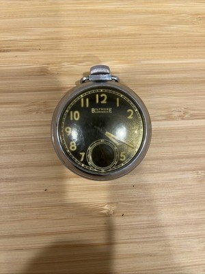 Vintage Ingraham Biltmore Luminous Pocket Watch Parts Or Repair