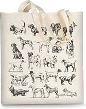 Canvas Tote Bag Aesthetic for Women, Cute Reusable Cloth Cotton Bags for Shoppin