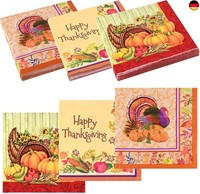 60 StüCk Herbst Servietten 33 * 33Cm Erntedank Servietten FüR Herbst Tischdeko,
