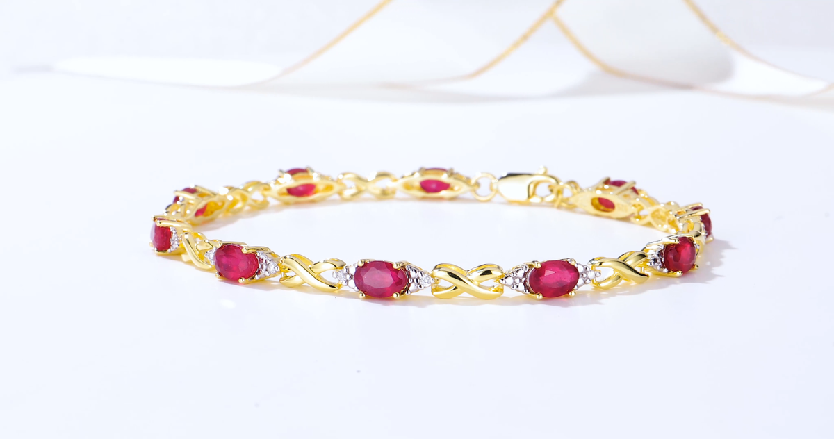 Stunning Garnet Diamond S XOXO Hugs Kisses Tennis Bracelet Set