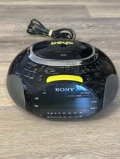 Rare Black Sony PSYC ICF-CD832 CD / CD - R/RW PLAY /AM / FM Stereo Clock Radio