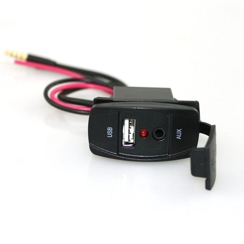 12V Car Audio Accessories 3.5mm Jack AUX/ USB Socket Adapter for aux usb socket - Afbeelding 7 van 9