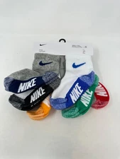 Nike Kids' 6-Pack Multi Logo Baby/Toddler Socks - 2-4y.o., (7367), E3(B922T)