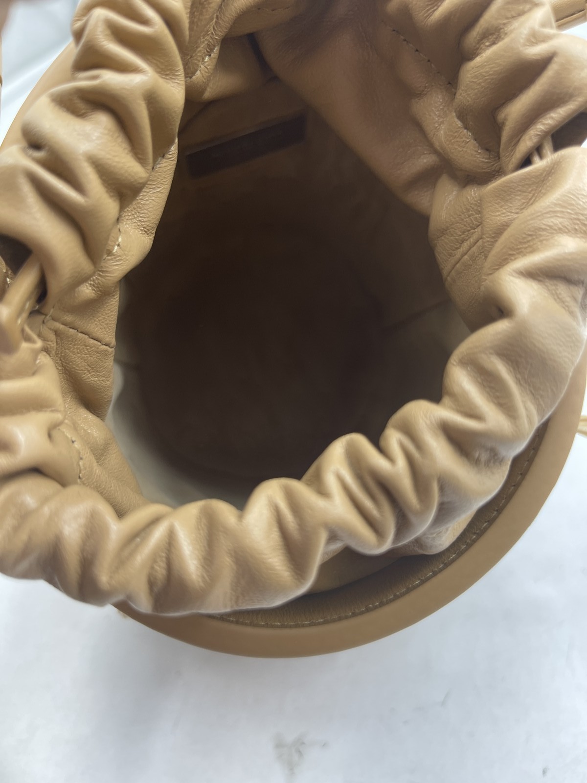 Michael Kors Women's Ischia Mini Leather & Fringe Bucket Bag Natural / Peanut thumbnail 7