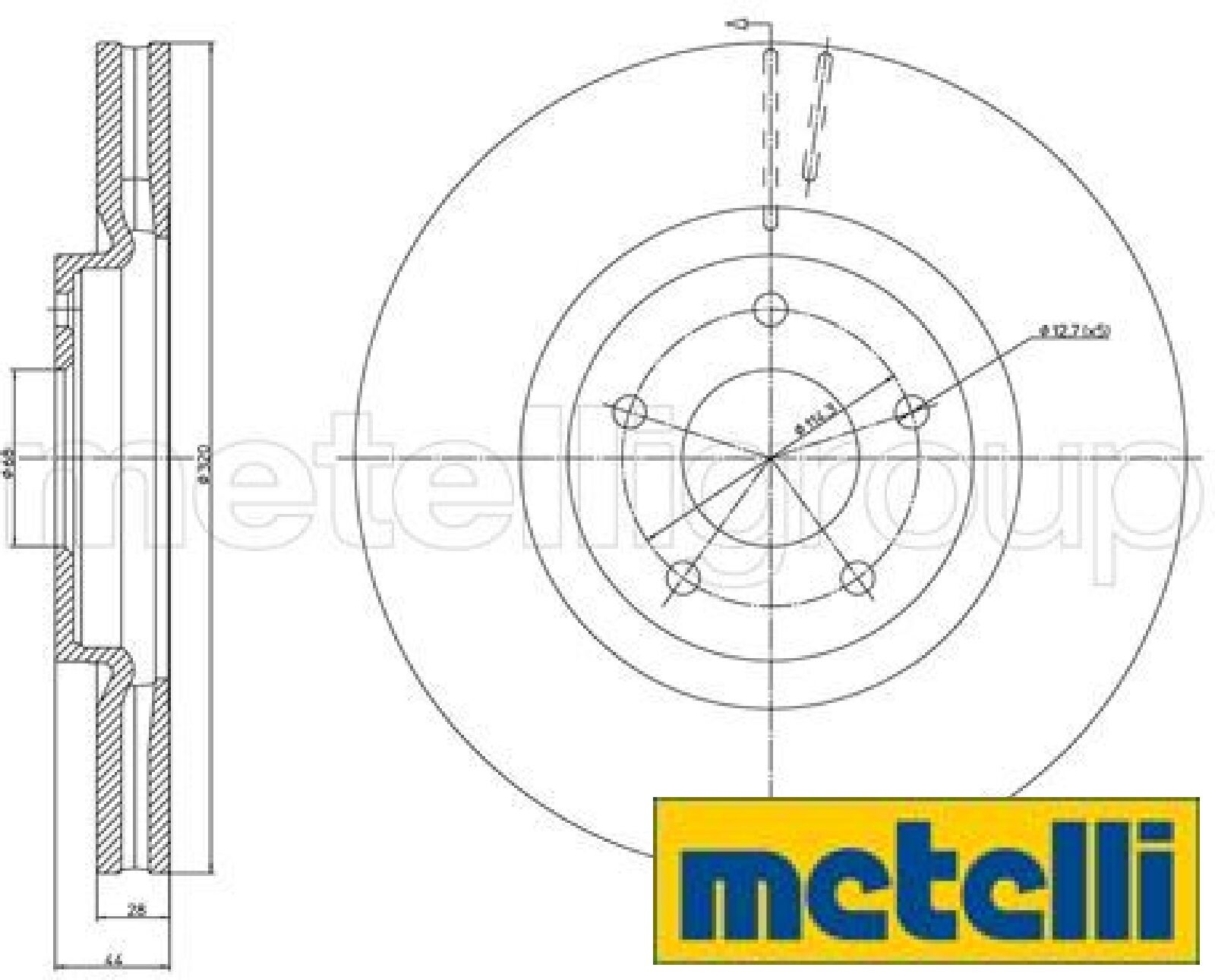 2x Bremsscheibe metelli 23-1323C 2 Bremsscheiben Vorderachse Vorne