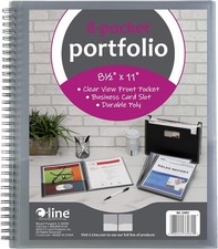Poly Portfolio with 8 Pockets, Smoke Gray Spiral Bound, Model 33081