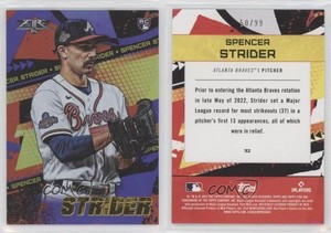 2022 Topps Fire Purple /99 Spencer Strider #32 Rookie RC
