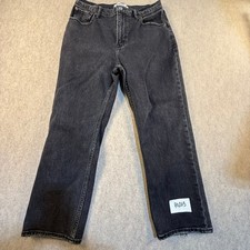 Abercrombie  Fitch The Ankle Straight Ultra High Rise Jeans Black 28 6S Raw Hem