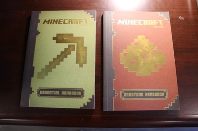 Lot of 2 - Minecraft Essential Paperbooks Essential and Redstone Handbooks