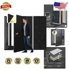Pro Acoustic Panels 20pk 12x12in Black Peel-Stick Sound Dampening Door Treatment