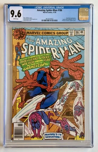 AMAZING SPIDER-MAN 186 * CGC 9.6 BRONZE MARVEL * Chameleon Appearance 1978 NM+
