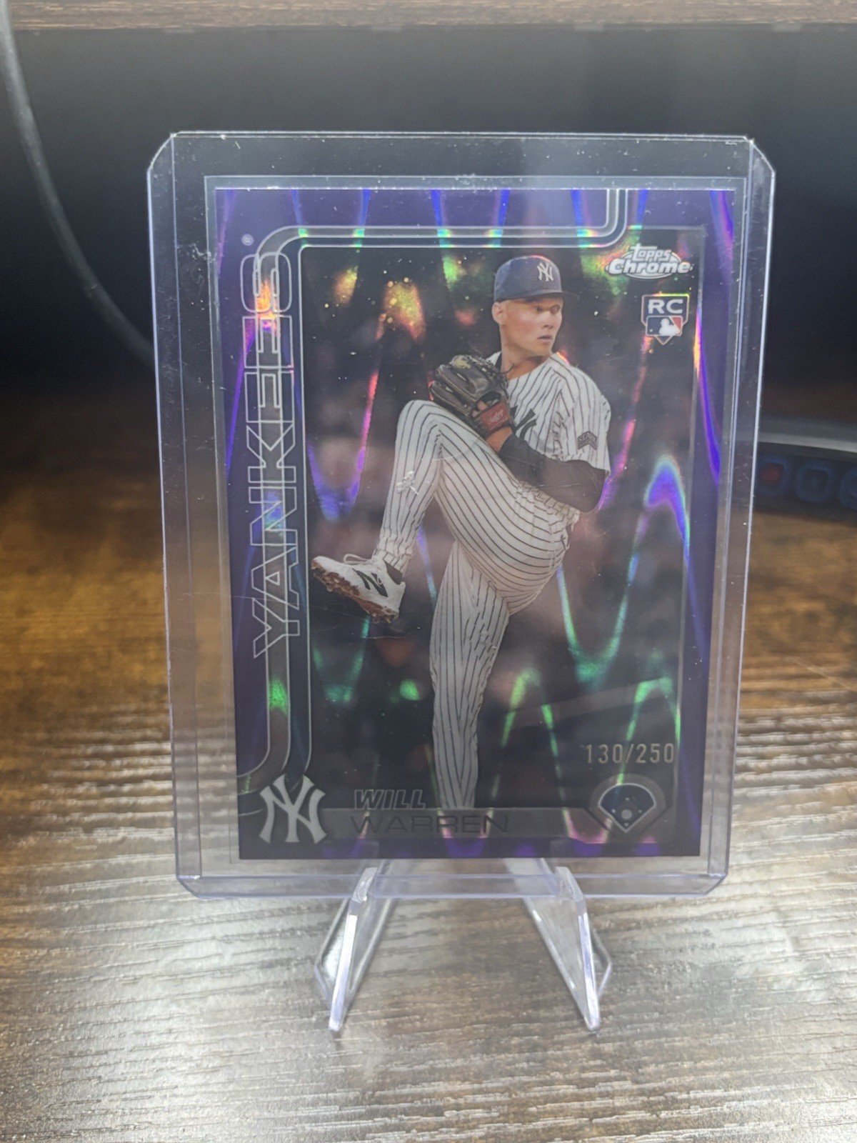 2025 Topps Chrome - Will Warren #81 Purple Raywave Refractor /250 (RC)