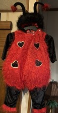 LADY BUG RED AND BLACK GIRLS TODDLER COSTUME SIZE 24 MONTHS