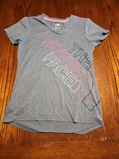 The North Face Girls TShirt Youth M 10/12 Gray/ Pink A690 