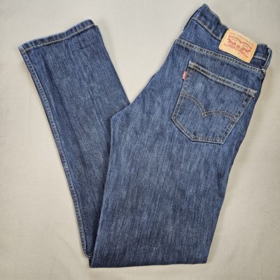 Levis 511 Jeans Mens 34x34 Slim Fit Dark Wash Blue Denim 5 Pocket Pants Red Tab
