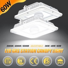 2 Pack 60W LED Gas Station Canopy Lights Commercial Ceiling Fixtures 3000K-5000K