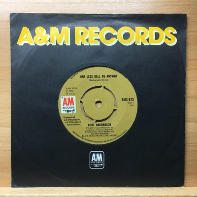 BURT BACHARACH - ONE LESS BELL TO ANSWER  7'' VINYL (EX)