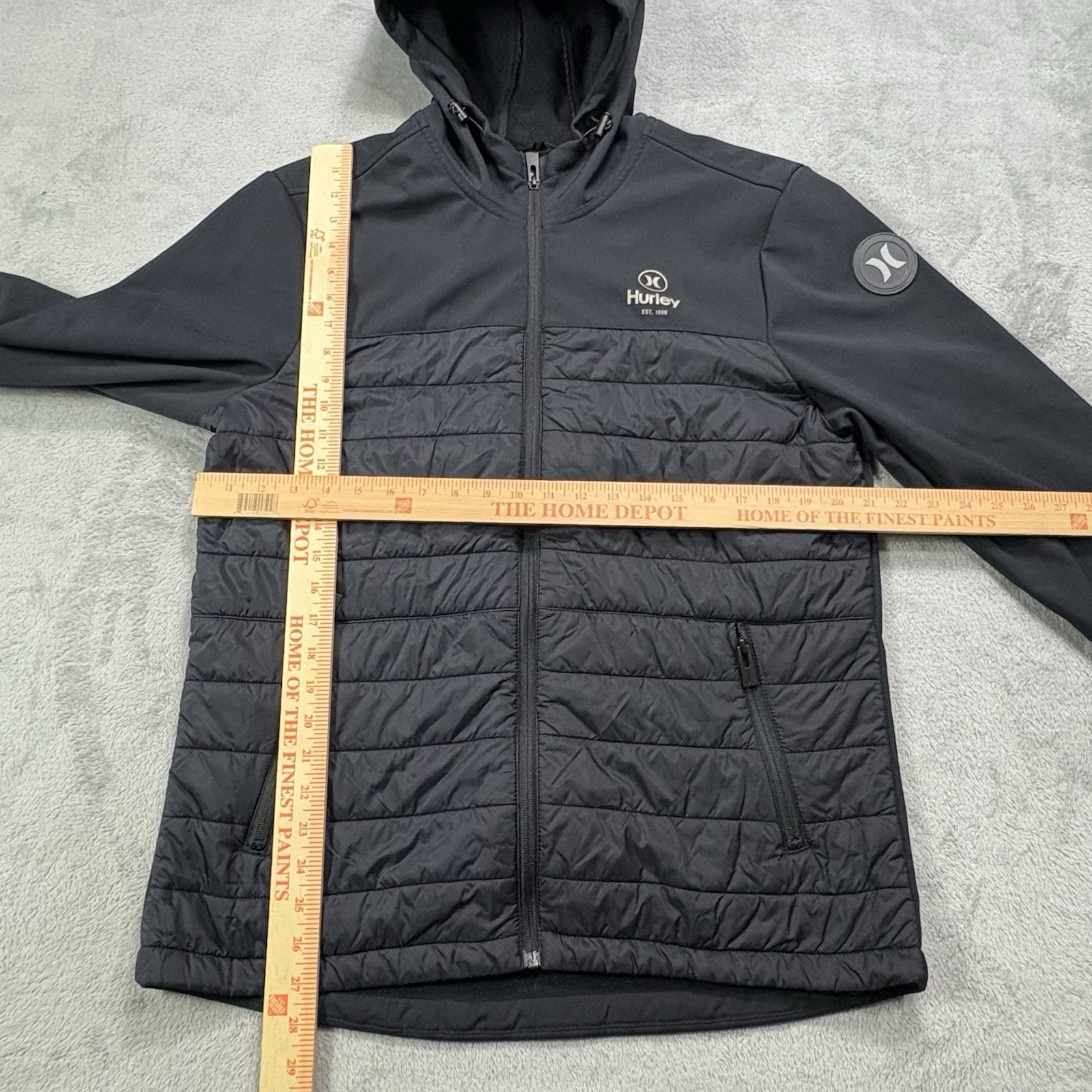 Hurley Wind Resistant Jacket Men’s M Black Fleece… - image 4