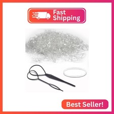 2000 PCS Elastic Hair Accessories Set - Clear Mini Rubber Ties, Soft Non-Slip Sm