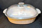Vintage Corning Ware F-14-B French White 4qt Oval Casserole Dish, W/ PYREX Lid!