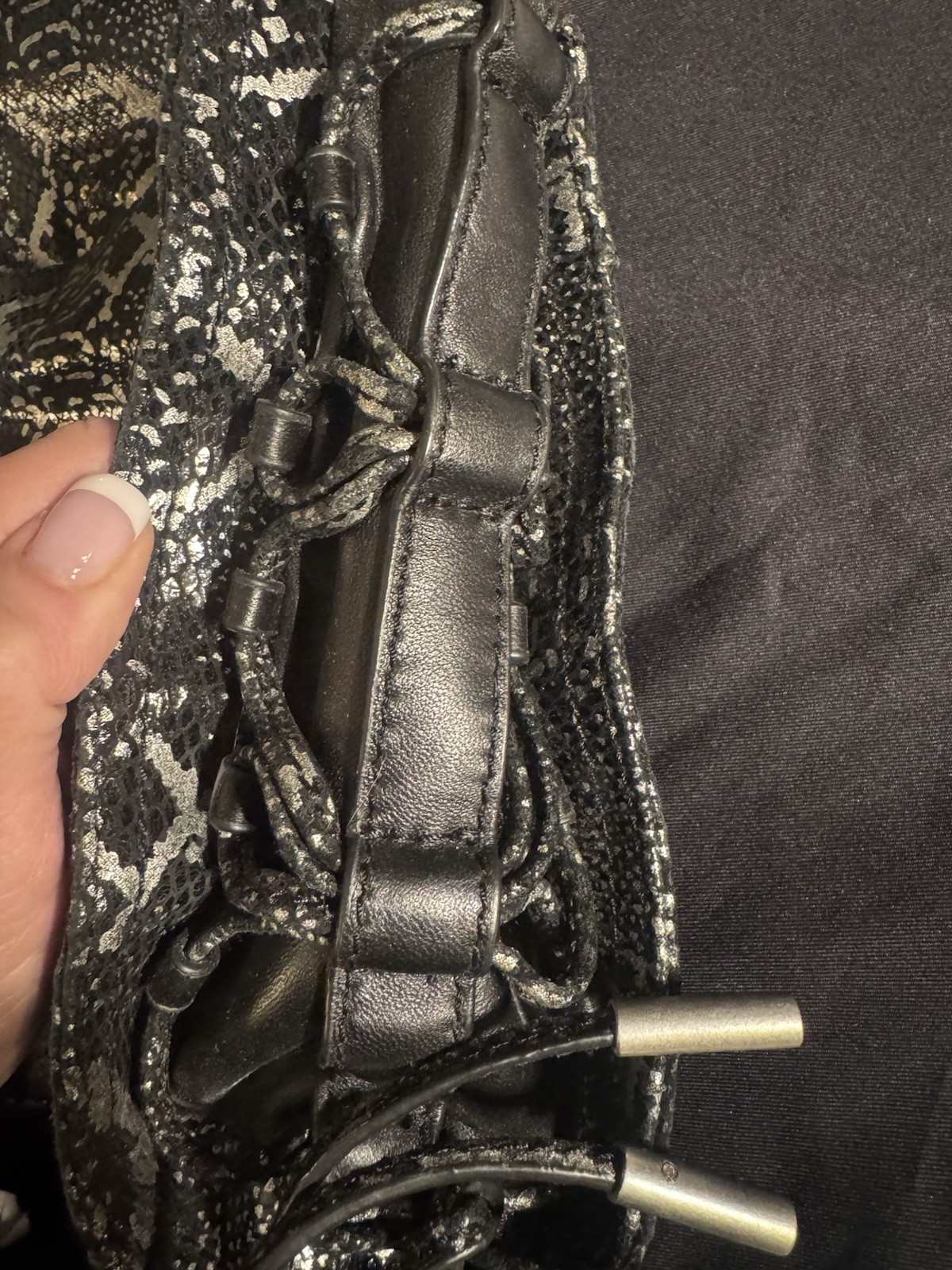 Lindsay Lohan 6126 Tempest Python Fold Over Clutc… - image 6