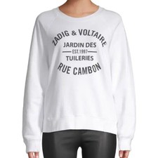 JADIC  VOLTAIRE White Logo Sweatshirt, Size S, Pre-Owned