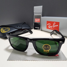 Ray-ban Rb2140 Wayfarer Sunglasses Gloss Black Frame Glass Green Lens 54-18 Mm Ray-ban Rb2140 Wayfarer Sunglasses Gloss Black Frame Glass Green Lens 54-18 Mm