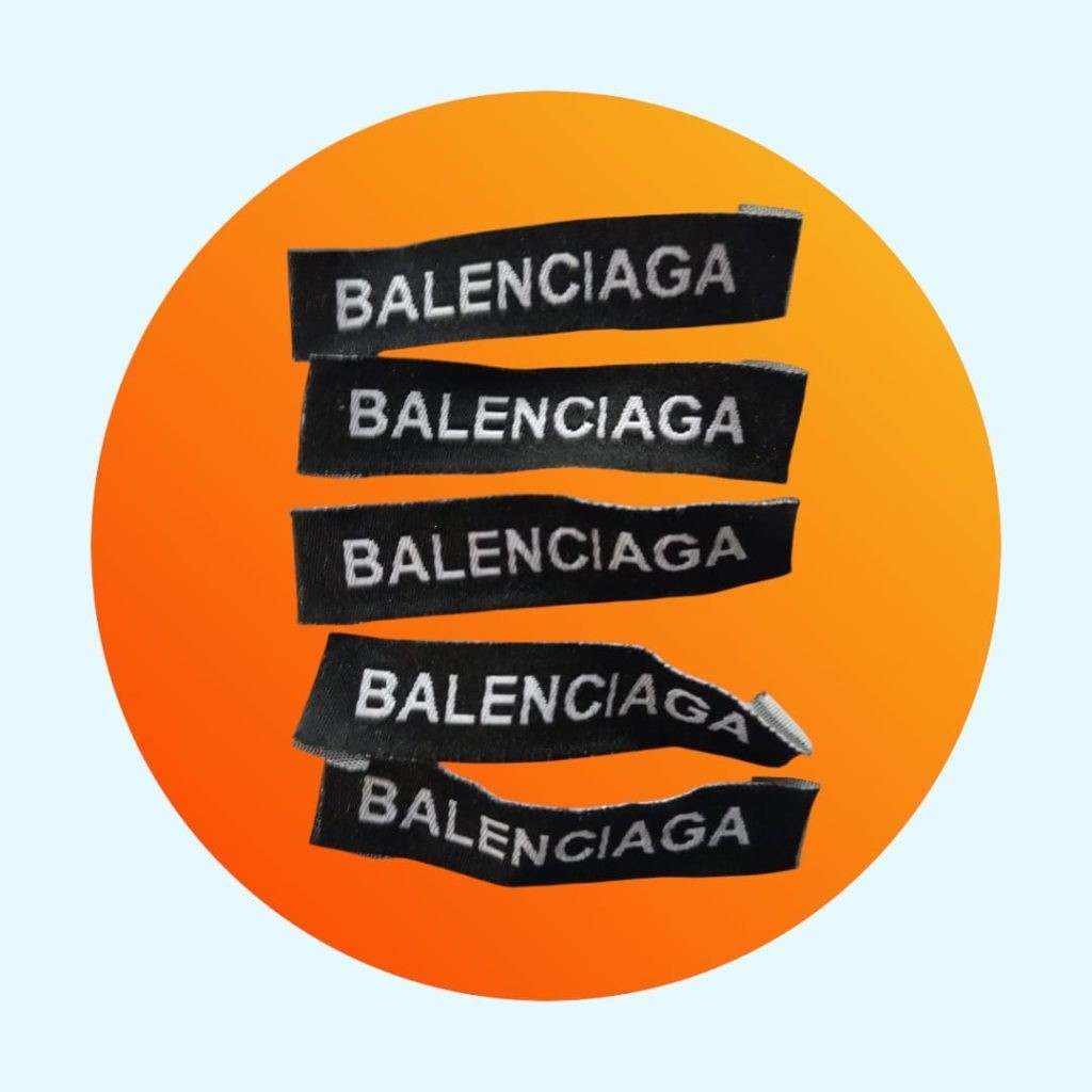  Balenciaga 5 Label Back Neck Fabric 1.5x6 Sewing 