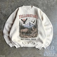 Retro Yellowstone National Park Sweatshirt, Vintage 90s Bison Eagle Wildlife