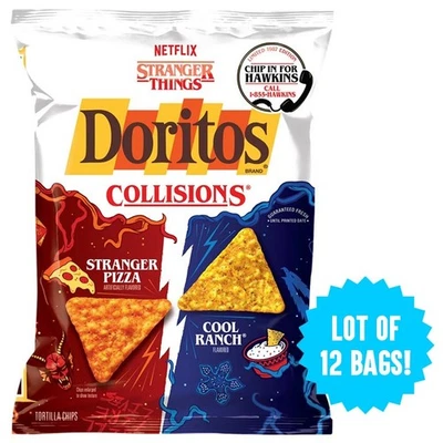Doritos Collisions Stranger Pizza & Cool Ranch Chips 2.625oz Lot of 12 Bags