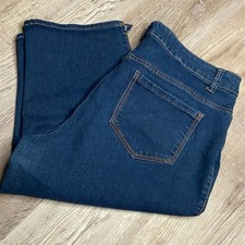 Faded Glory Jeans Womens Size 18 Blue Dark Wash Mid-Rise Capri Stretch